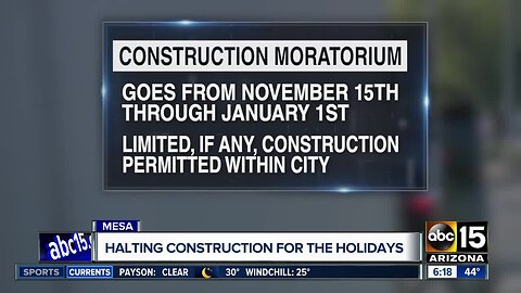 Halting construction for the holidays