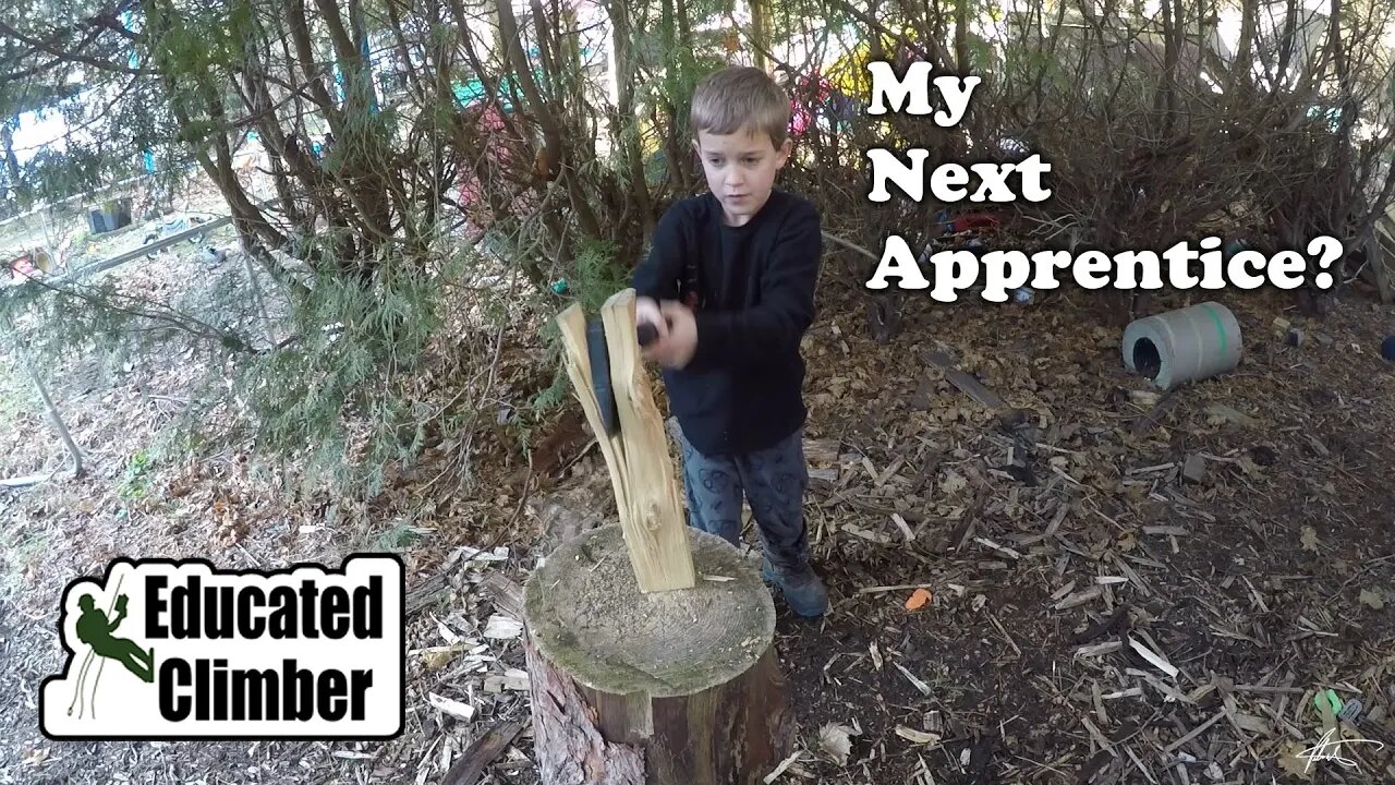 My Next Apprentice? | Splitting kindling with my Nephew Keegan