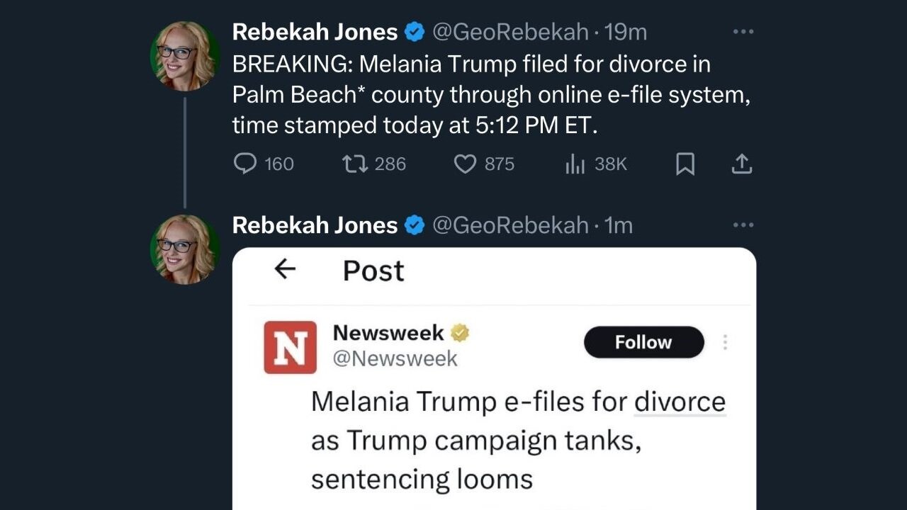 Rebekah Jones Laughed Off X For Posting Obviously Fake Melania Story With Screenshot SHE Made