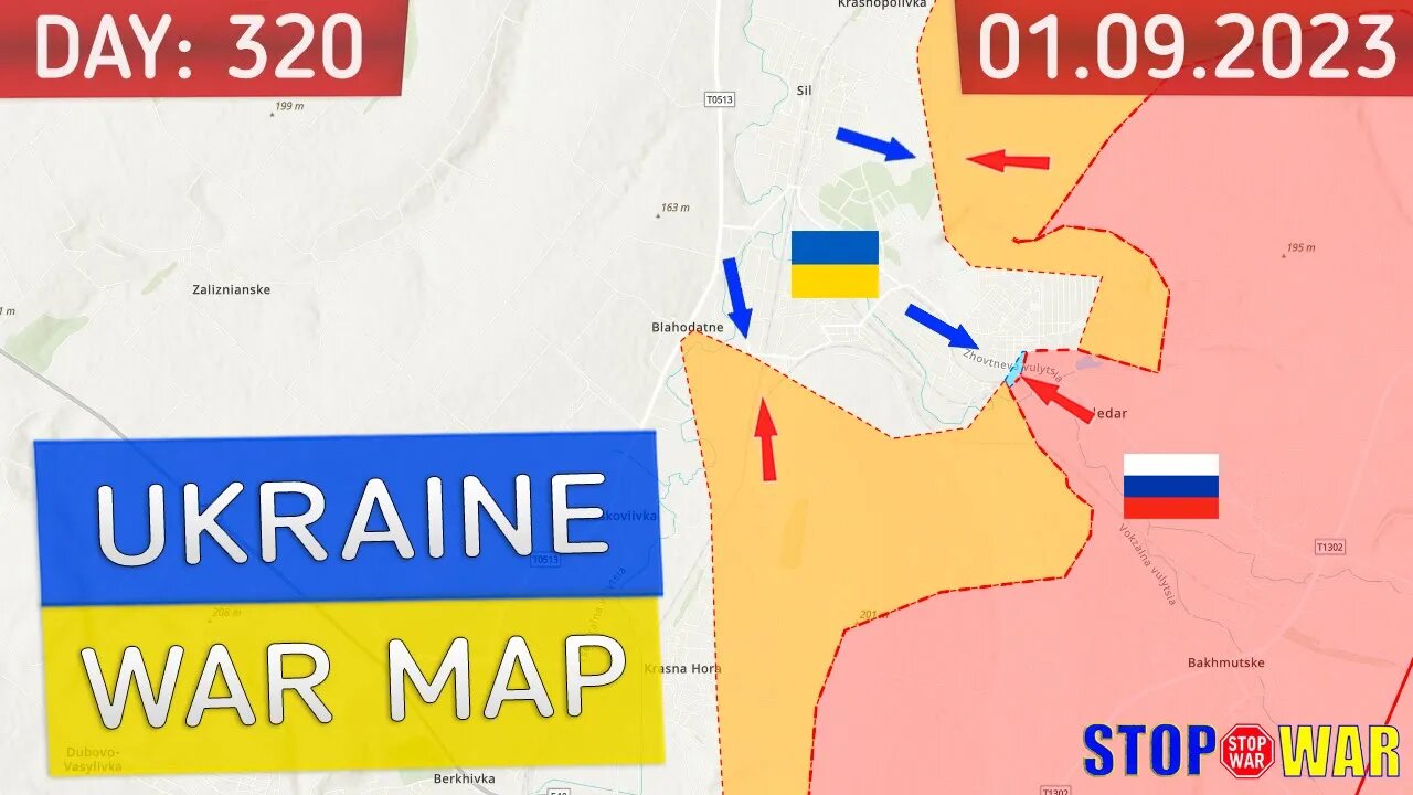 Ukraine war map 09 Jan 2023 - 320 day invasion | Fighting in the center of Soledar