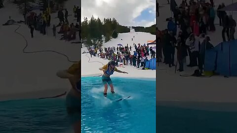Amazing Flip Then Ski’s Across Pool! 😎