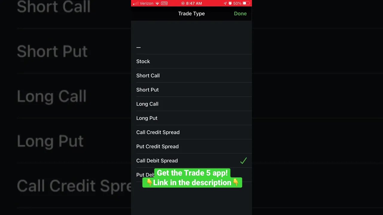 Trade 5 App: Credit & debit spreads added! 📈📉 #optionstrading #makingmoney #shorts
