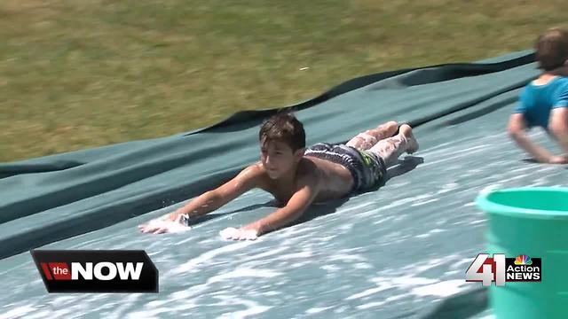 Lenexa firefighters take slip and slide to next level
