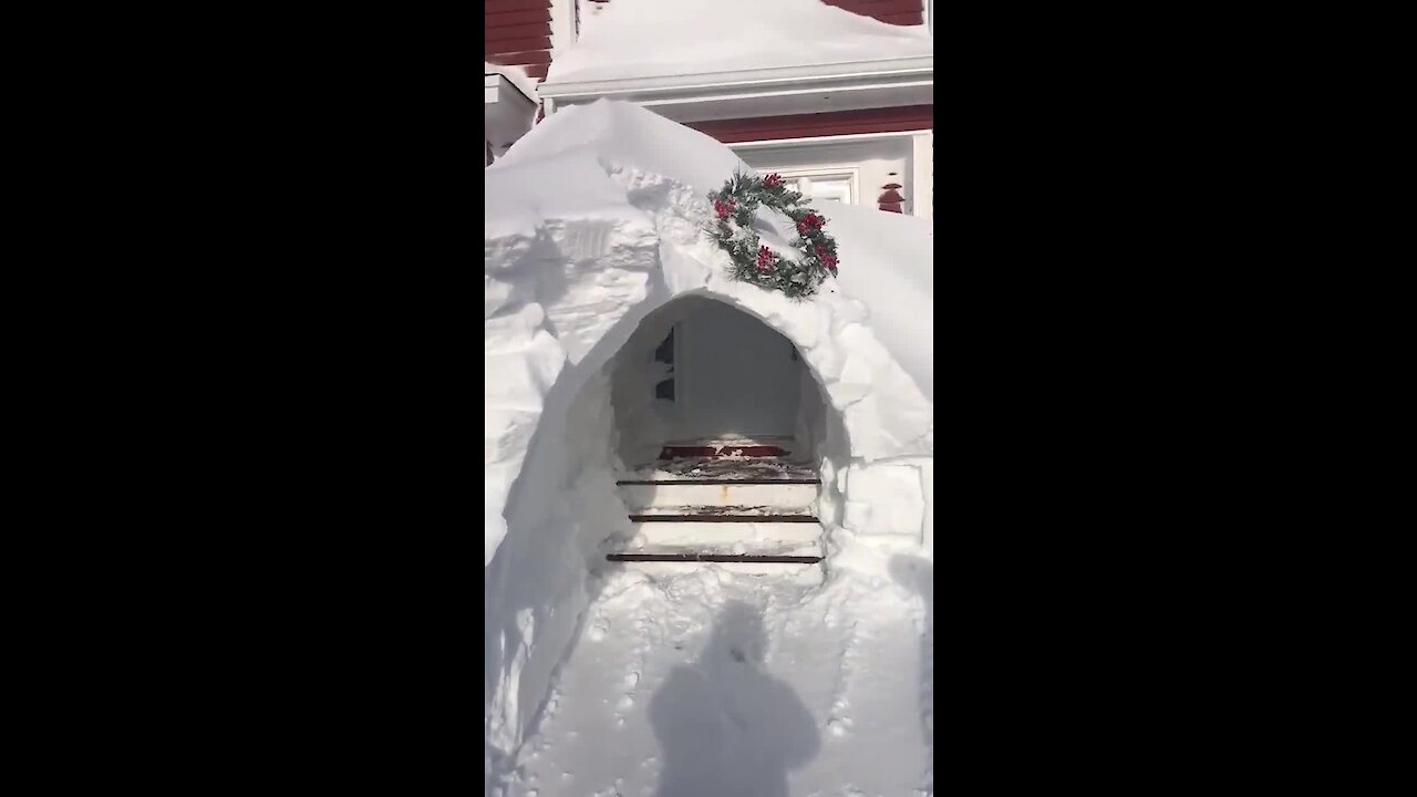 Stormageddon in Newfoundland results in epic front door archway