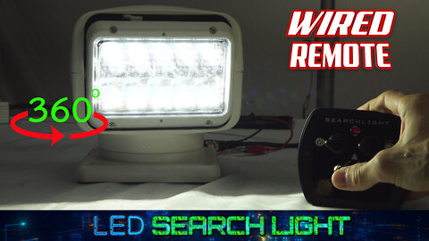 Remote Control LED Spotlight - 12-24V DC, 460,000 Candela - (1) Hardwired Remote - Magnet Mount