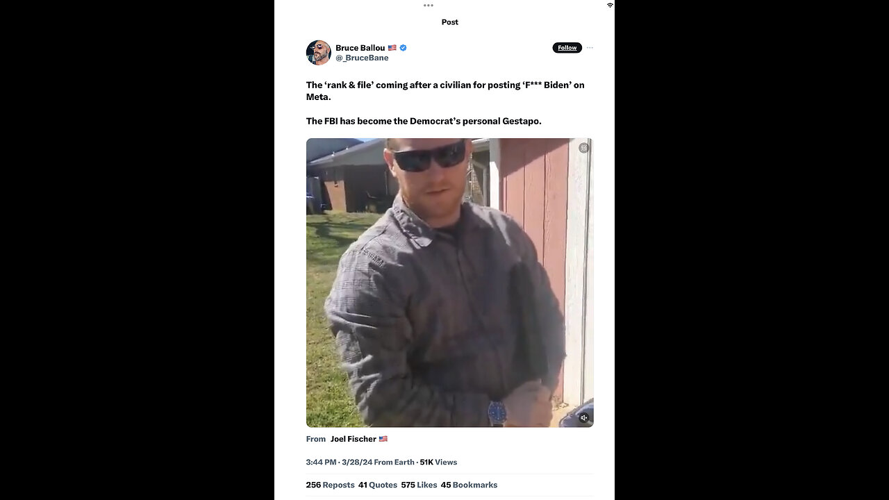 “FBI” Goes After Citizen for Writing “F*ck Biden” on FB/Meta