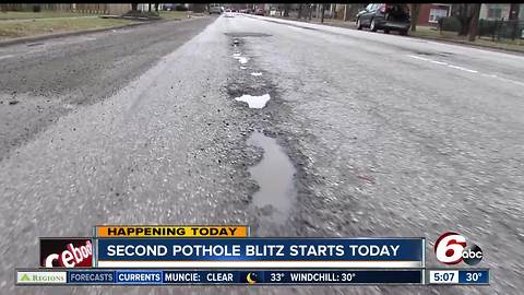 Second Indianapolis pothole blitz begins today