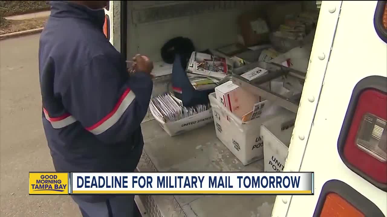 Deadline for military mail is Tuesday,Dec. 4