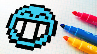 how to Draw blue emoji - Hello Pixel Art by Garbi KW