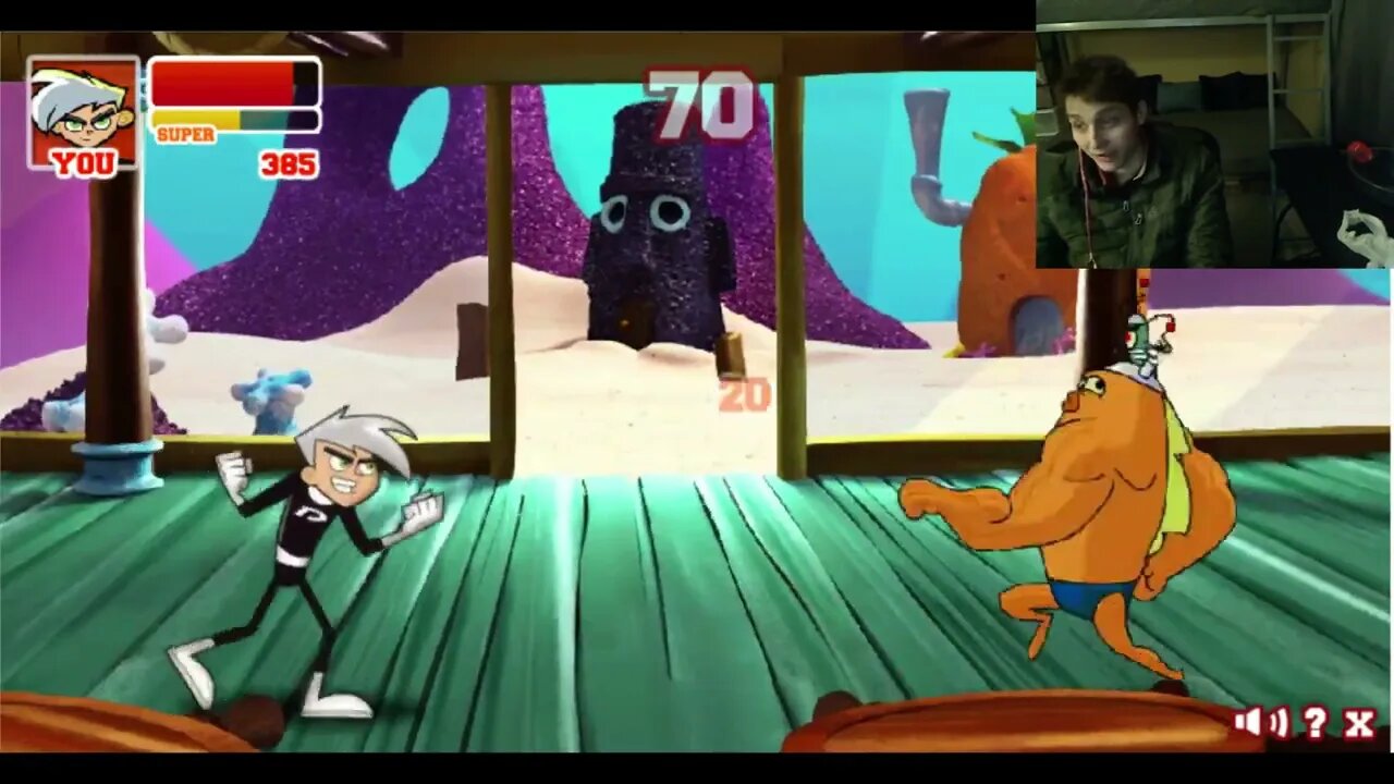 Plankton VS Danny Phantom In A Nickelodeon Super Brawl 2 Battle With Live Commentary