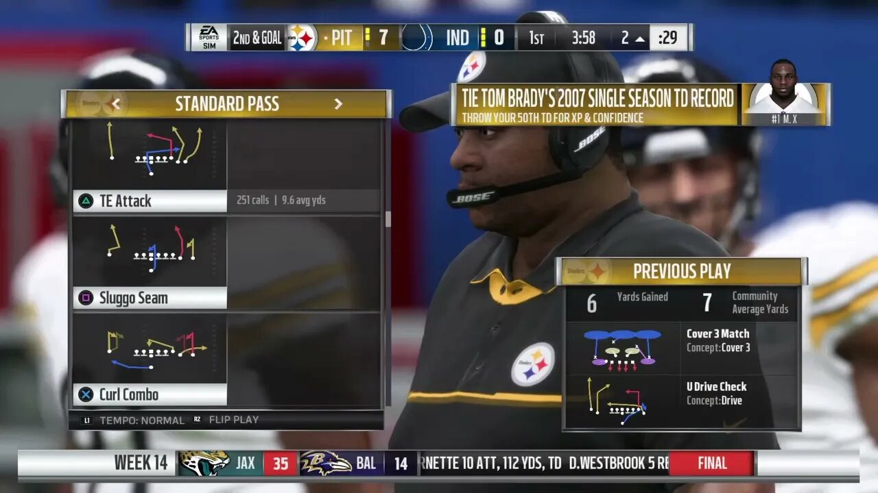 E:108 2023 Week 14 - Pittsburgh (12-0) @ Indianapolis (5-6-1) - Markus X Career - Madden 19