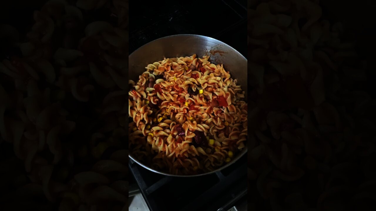 Sunday Dinner #Plantbased #chili in noodles. Less than $8 for the whole thing!