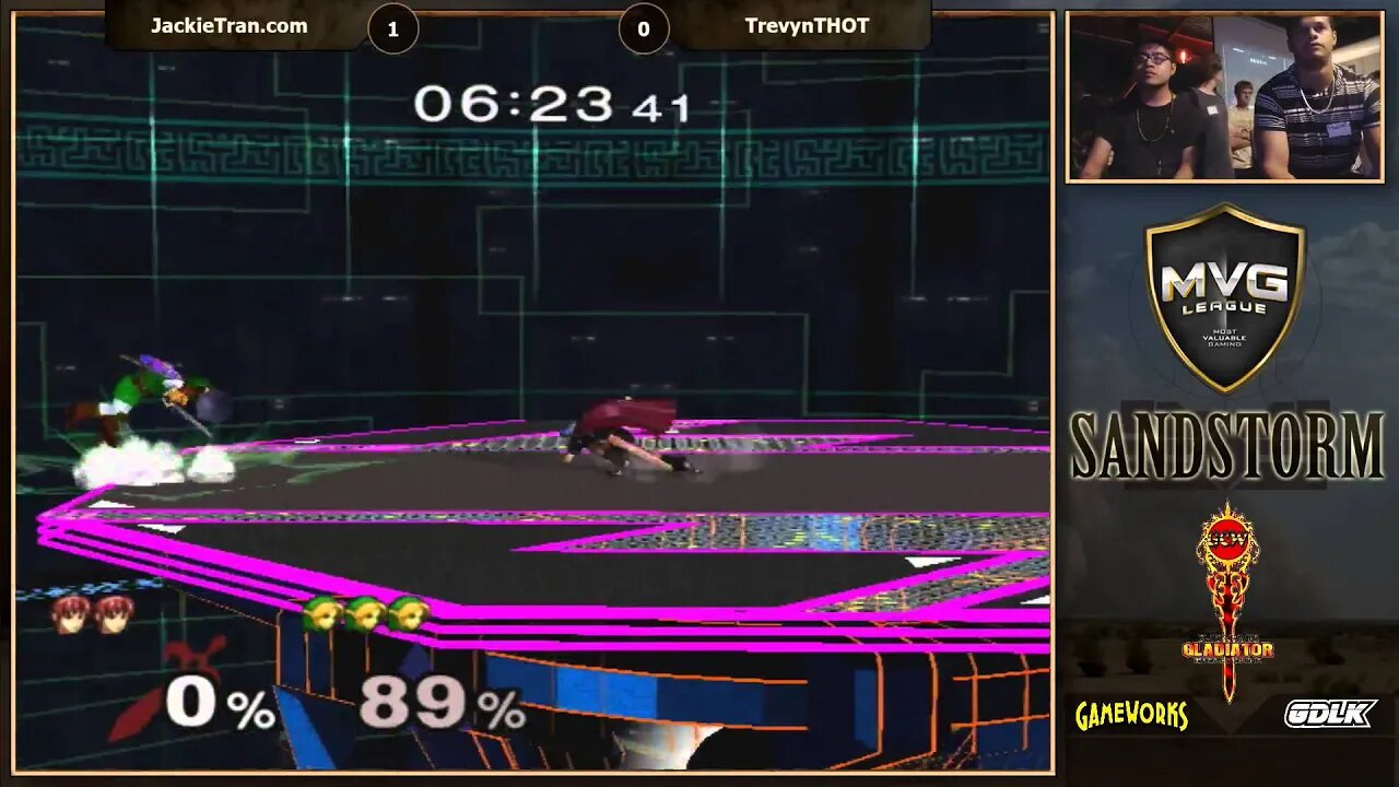 MVG Sandstorm: Singles RR - JackieTran.com (Luigi/Marth/Falco) vs. TrevynThot (Link)