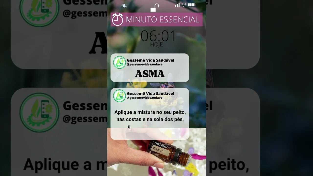 ASMA | ⏰MINUTO ESSENCIAL⏰ | GUIA RÁPIDO DE CONSULTA DE USO DOS ÓLEOS ESSENCIAIS