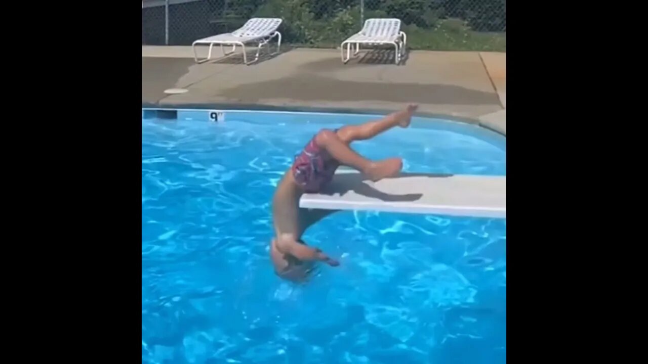 Kid Breaks Back On Diving Board In Slo Mo