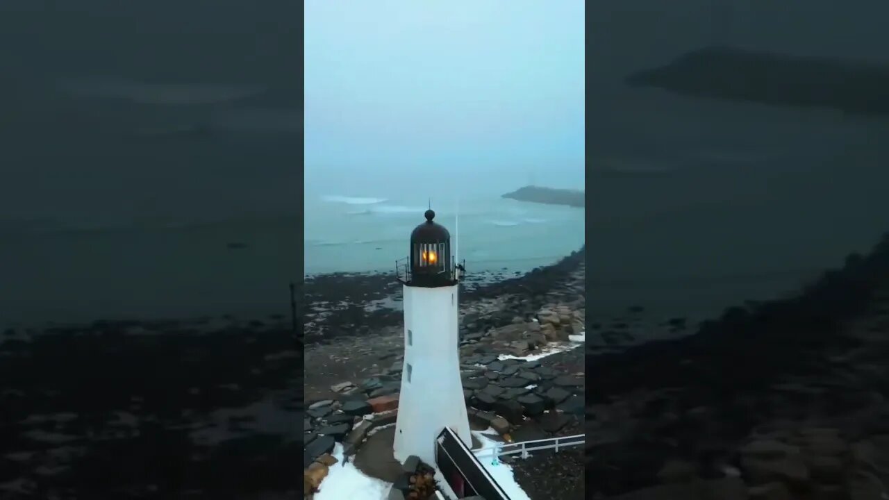 Flying around a lighthouse in a STORM #shorts