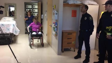 RAW VIDEO: Reunion with firefighters that saved womans life