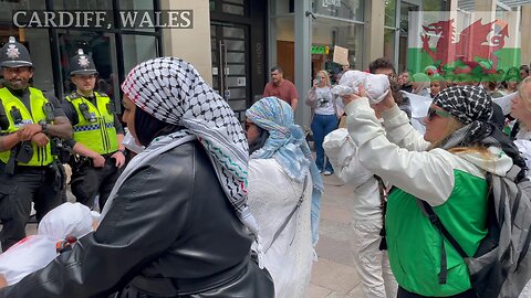 Silent March for Fathers of Gaza, Starbuck The Hayes Street Cardiff