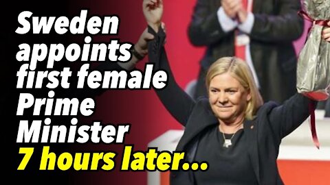 Sweden appoints first female Prime Minister. 7 hours later this happens...