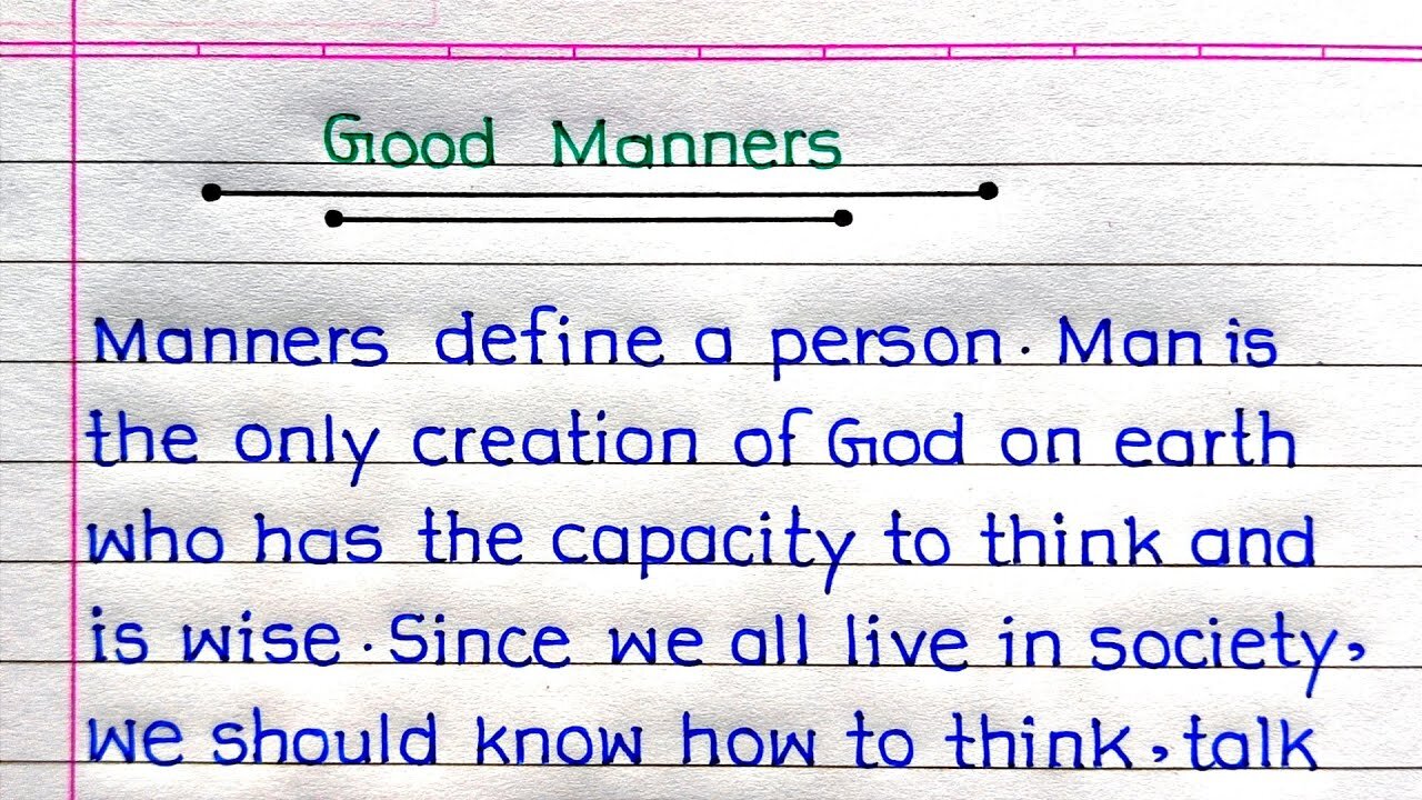 Good Manners Essay in English | Essay on Good Manners |