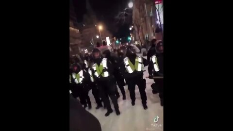 Powerful footage out of Canada with the people chanting, “I believe that we will win,” in unison.