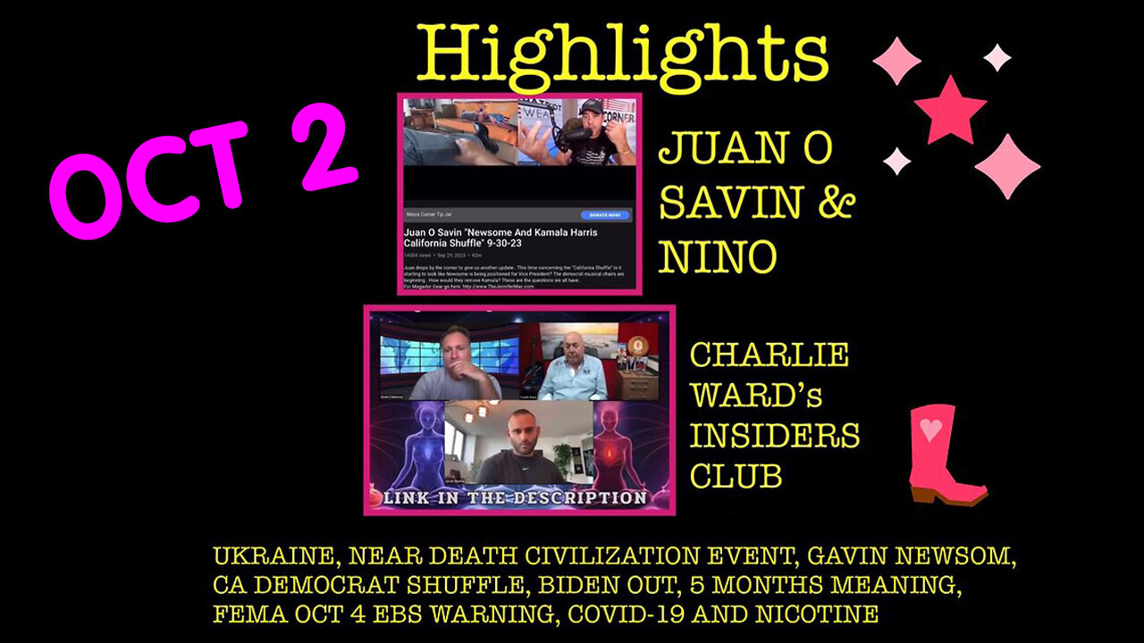 Video Highlights from Latest Nino & Juan O Savin Interview and Charlie Wards