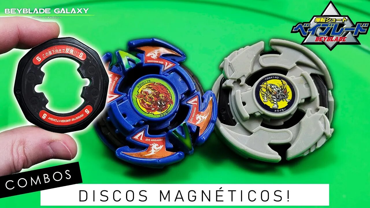 DRIGER V2 vs DRANZER V2 com DISCOS MAGNÉTICOS - Beyblade ベイブレード