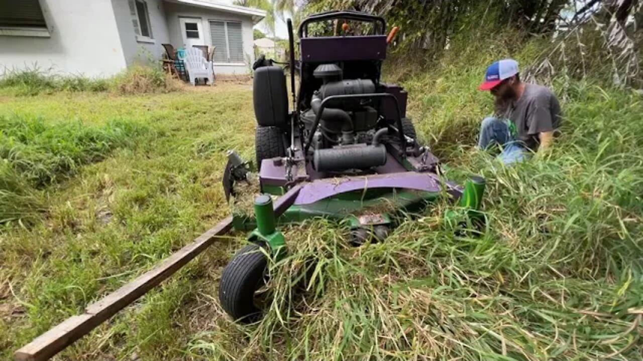NOBODY @ would @ mow @ this @ NIGHTMARE of a yard for this KIND lady SO I DID FOR FREE!!! INSANE MAK