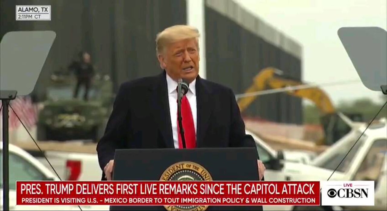 Trump speaks at the border wall "Careful what you wish for.."