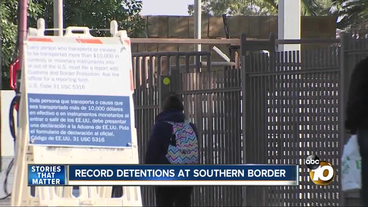 Record detentions at southern border