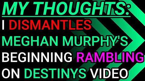 My Thoughts: Mr. WhyzGuy Dismantles Meghan Murphy's Beginning Ramblings On Destiny's Debate Video