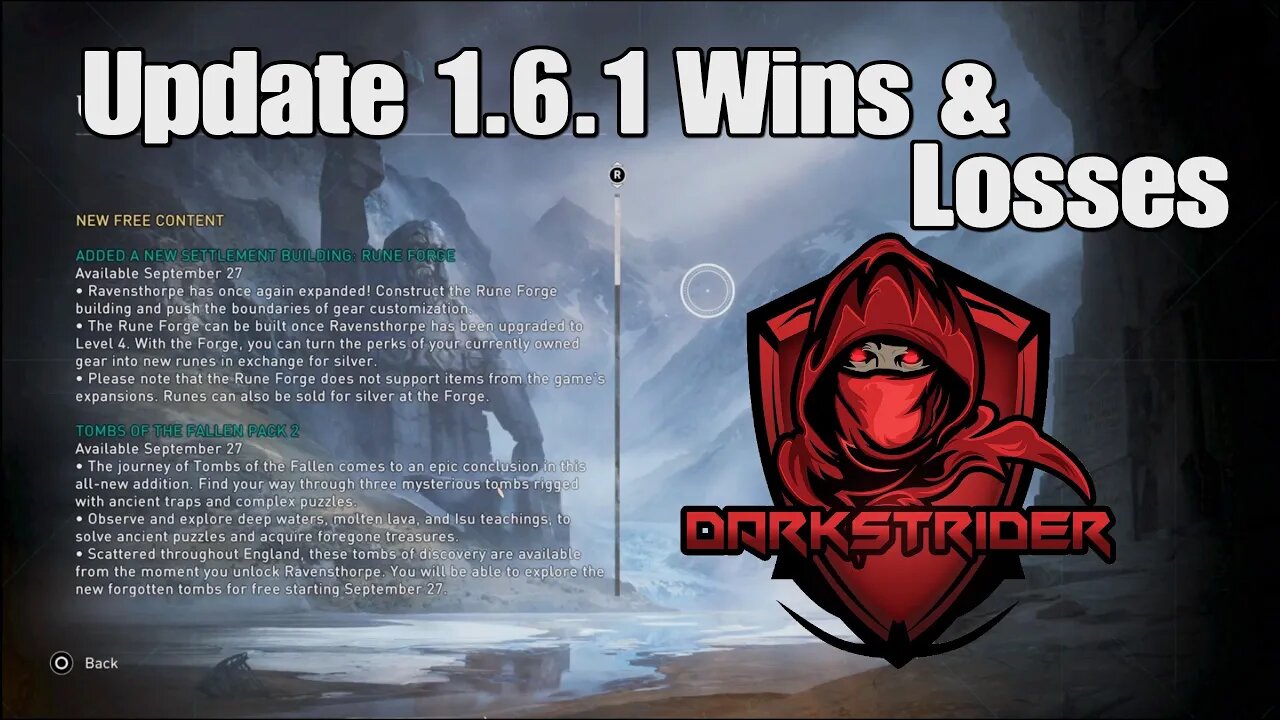 Assassin's Creed Valhalla- Update 1.6.1 Wins & Losses
