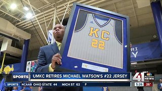 UMKC basketball retires Michael Watson's jersey number