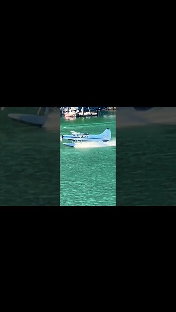 Sea plane taking off for a glacier in #alaska #cruise #shorts