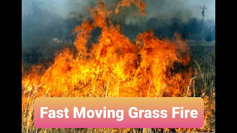 Fierce Grass Fire Shifts Direction and Heads Straight for Cars on Road