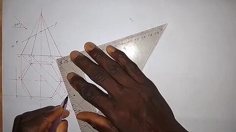 Complete and Auxiliary Plan of a Truncated Hexagonal Pyramid