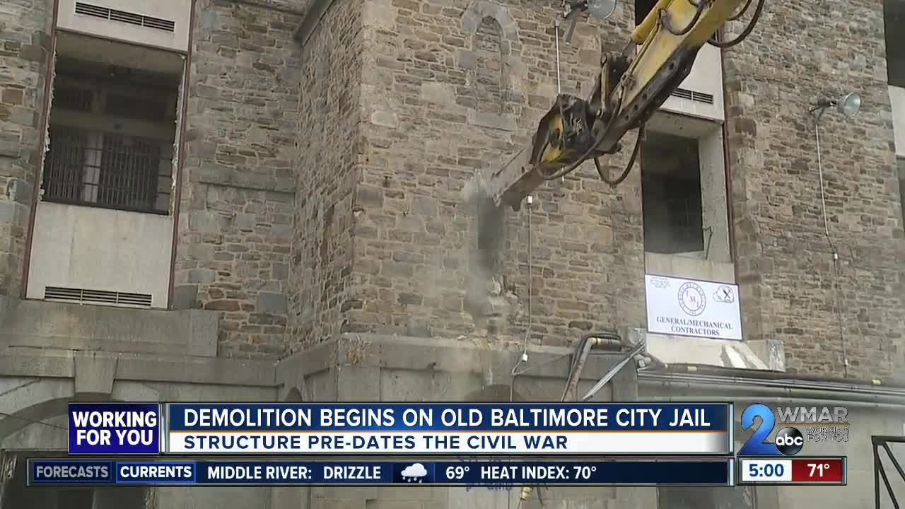 Demolition begins on old Baltimore City jail