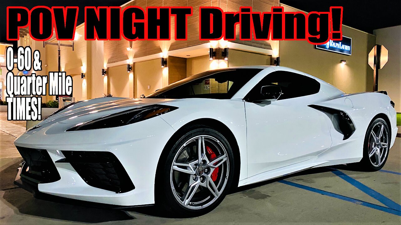 1ST POV C8 Corvette NIGHT Driving! All MODES & CAMERAS at Night! *Mid Engine C8*