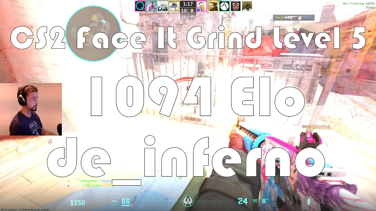 CS2 Face-It Grind - Face-It Level 5 - 1094 Elo - de_inferno