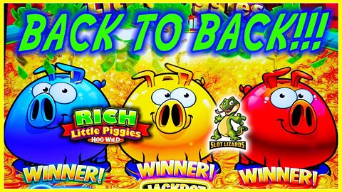 EPIC BACK TO BACK BONUSES! ALL 3 PIGGIES! Rich Little Piggies Hog Wild Slot