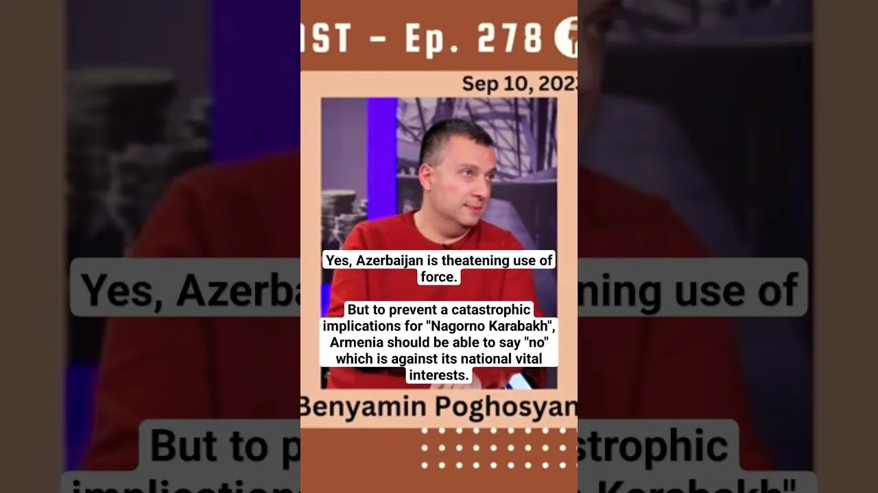 To prevent a catastrophic implications for "Nagorno Karabakh", Armenia should be able to say "no".