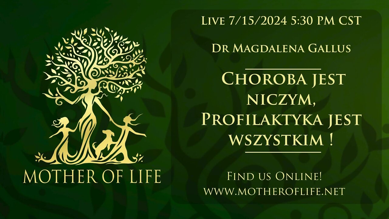 LIVE 7/15/24 | DR MAGDALENA GALLUS | Choroba jest niczym! Profilaktyka jest wszystkim!