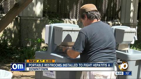 Portable restrooms installed to fight hepatitis A