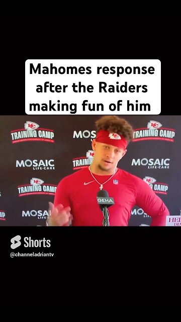 Mahomes response after the Raiders making fun of him #shorts #football #footballshorts #nfl