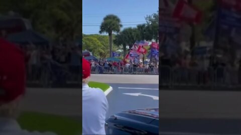 Trump greets supporters on Presidents' Day