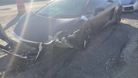 Smashed Lamborghini At Auction