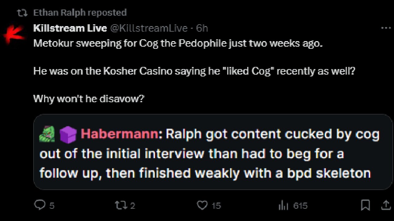 Ethan Ralph Cries For Mister Metokur To Disavow Me