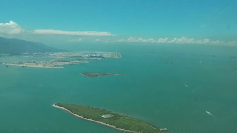 Arrival, Approach and Landing in Hong Kong.