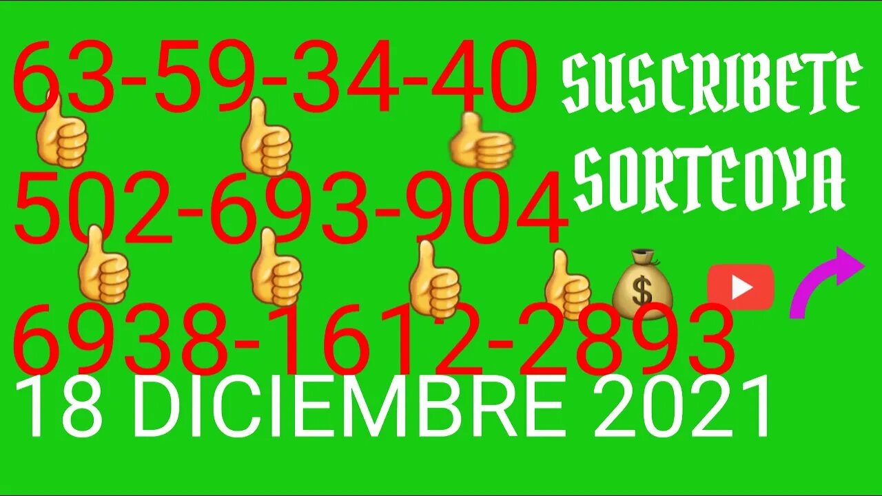 SORTEOYA NUMERO PROBABLE 18 DICIEMBRE 2021