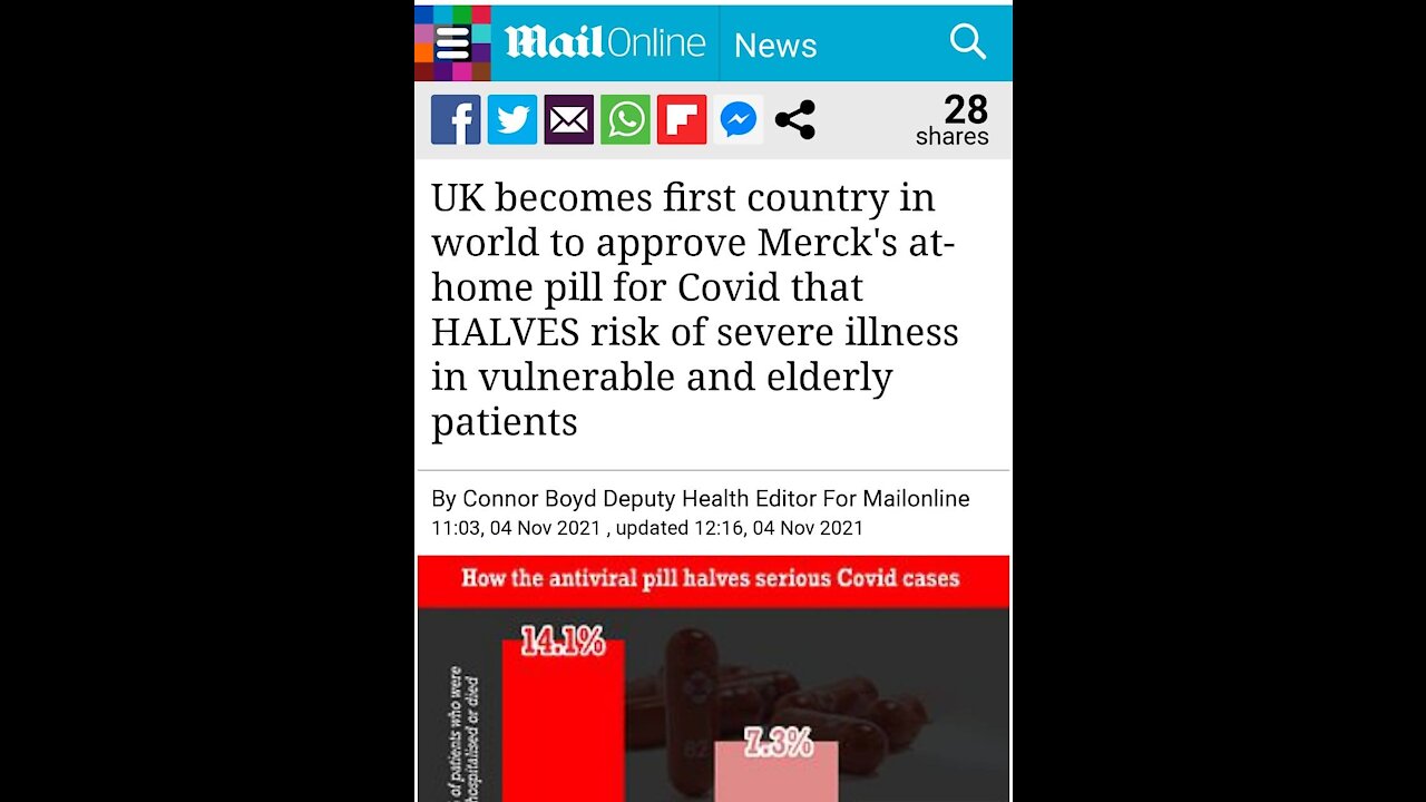 UK 1ST COUNTRY IN WORLD TO APPROVE COVID PILL